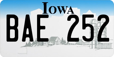 IA license plate BAE252