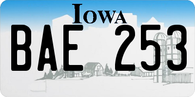 IA license plate BAE253