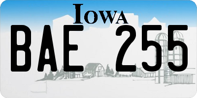 IA license plate BAE255