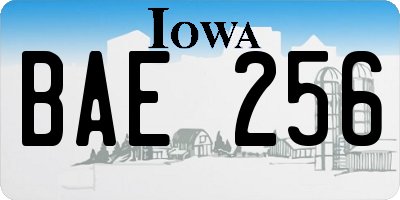 IA license plate BAE256