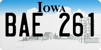 IA license plate BAE261