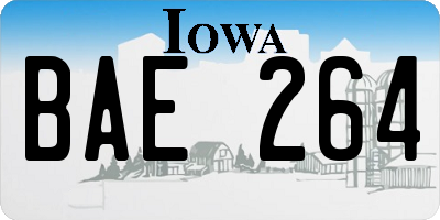 IA license plate BAE264