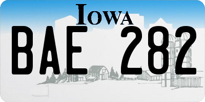 IA license plate BAE282
