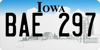 IA license plate BAE297