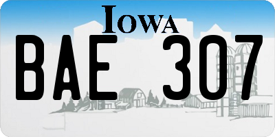 IA license plate BAE307