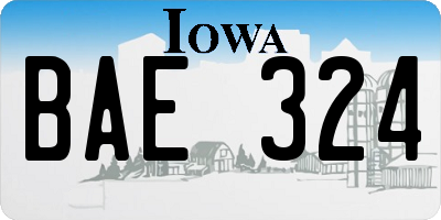 IA license plate BAE324