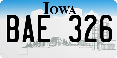 IA license plate BAE326