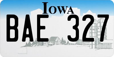 IA license plate BAE327