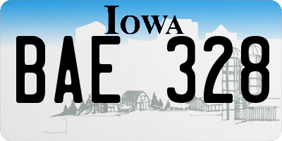 IA license plate BAE328