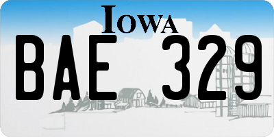 IA license plate BAE329
