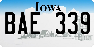 IA license plate BAE339