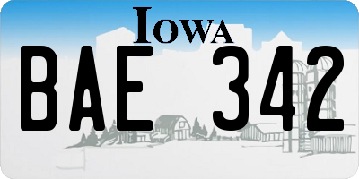 IA license plate BAE342