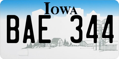 IA license plate BAE344