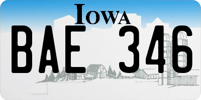 IA license plate BAE346