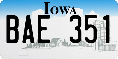 IA license plate BAE351