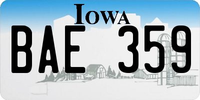 IA license plate BAE359