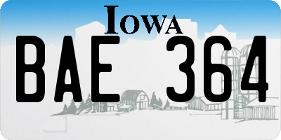 IA license plate BAE364