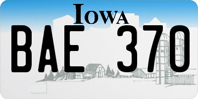 IA license plate BAE370
