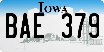 IA license plate BAE379