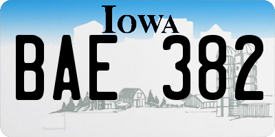 IA license plate BAE382