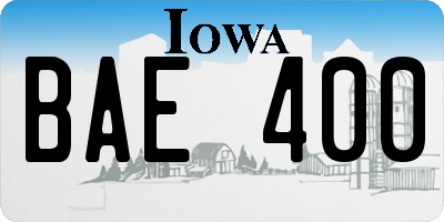 IA license plate BAE400