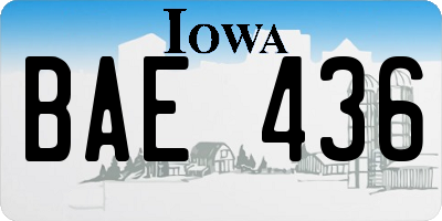 IA license plate BAE436