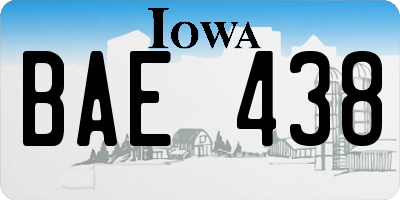 IA license plate BAE438