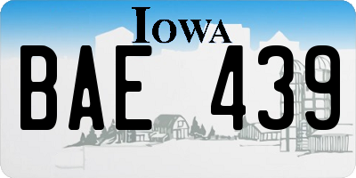 IA license plate BAE439