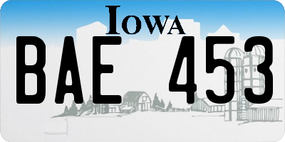 IA license plate BAE453