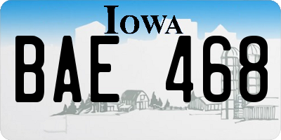 IA license plate BAE468
