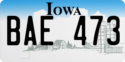 IA license plate BAE473