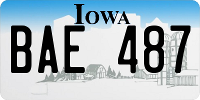 IA license plate BAE487