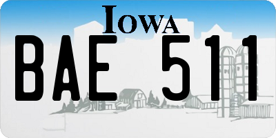 IA license plate BAE511