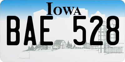 IA license plate BAE528