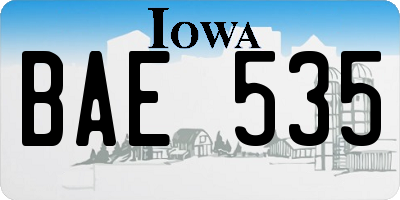 IA license plate BAE535