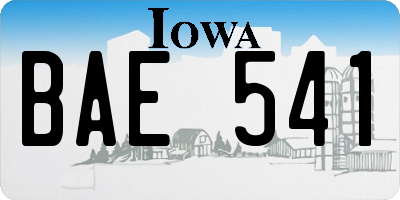 IA license plate BAE541