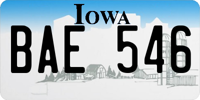 IA license plate BAE546