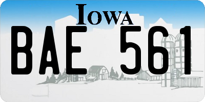 IA license plate BAE561