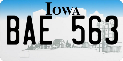 IA license plate BAE563