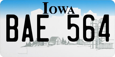 IA license plate BAE564
