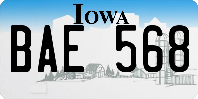 IA license plate BAE568