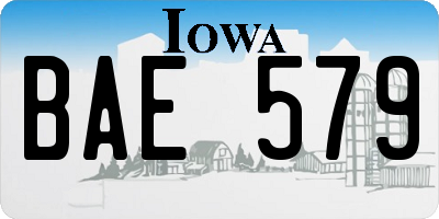 IA license plate BAE579