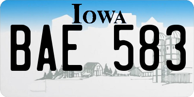 IA license plate BAE583