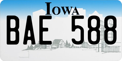 IA license plate BAE588