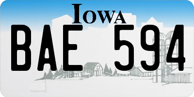 IA license plate BAE594