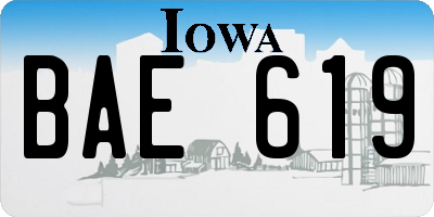 IA license plate BAE619