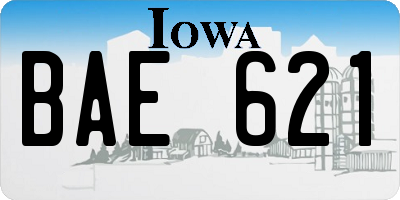 IA license plate BAE621