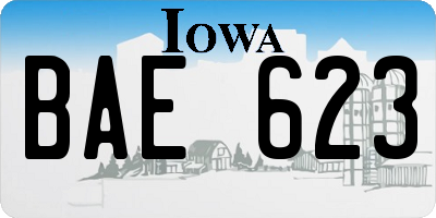 IA license plate BAE623