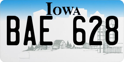 IA license plate BAE628