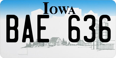 IA license plate BAE636